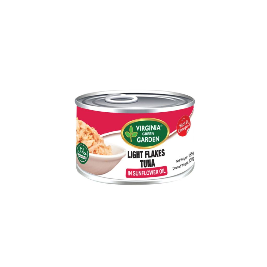 VIRGINIA GREEN GARDEN LIGHT TUNA SOLID IN SUN FLOWER OIL(EO) 185G