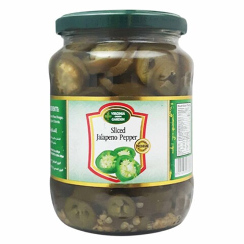 VIRGINIA GREEN GARDEN SLICED JALAPENO PEPPER-GLASS JAR 680G